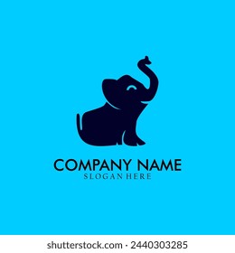 Elephant silhouette. Zoo design template. elephant symbol. Elephant vector illustration.	