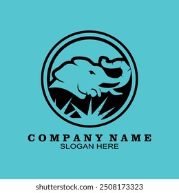 Elephant silhouette. Zoo design template. elephant symbol. Elephant vector illustration.