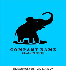 Elephant silhouette. Zoo design template. elephant symbol. Elephant vector illustration.