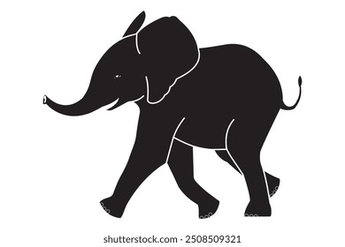 Elephant Silhouettes, icon, symbol. Wild animal vector. African elephant, mammal or jungle elephant vector. Elephant vector design for logo, website, app. Vector illustration.