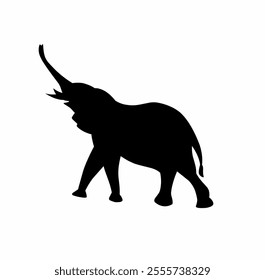 Elephant silhouettes, including hand-drawn shadows of elephants. Illustrated in vector format.