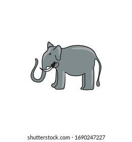 icono elefante de color simple. diseño vectorial
