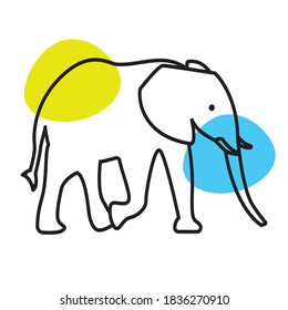 icono elefante simple en fondo blanco aislado