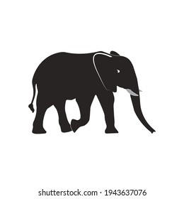 diseño de logotipo de silueta vectorial de icono simple elefante.