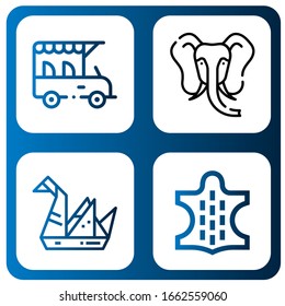 elefante simple iconos conjunto. Contiene iconos como Safari, Elephant, Origami, Animal, puede ser usado para web, móvil y logotipo