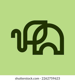 elephant simple line icon logo vector design, modern logo pictogram design of big mammoth