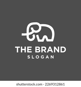 elephant simple line icon logo vector design, modern logo pictogram design of big mammoth