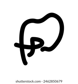 Elefant Simple Line Icon Logo Vektorgrafik Design, modernes Logo Piktogramm Design des großen Mammuts