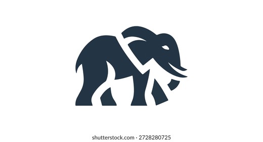 ilustração de design de logotipo simples de elefante. Ilustração de vetor de elefante