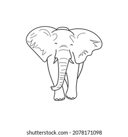 ilustración vectorial de esquema simple elefante   