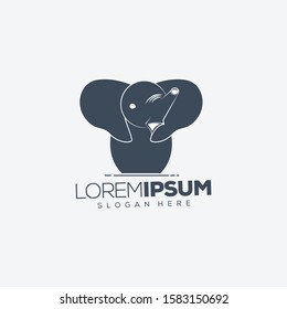 elephant simple vector illustration logo