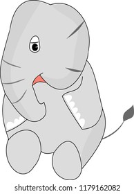 Elephant Sitting Vector Illustration Isolated