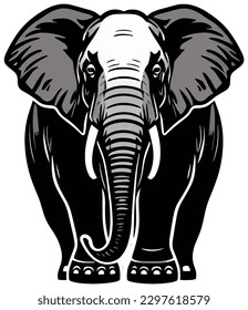 Elephant sketch sticker vector illustration 