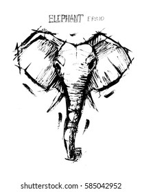 Elephant sketch. Vector illustration