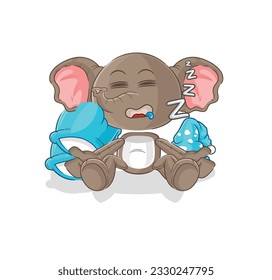 the elephant sleeping character. cartoon mascot vector