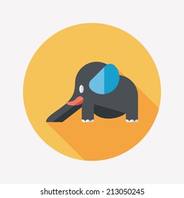 elephant slide flat icon with long shadow,eps10