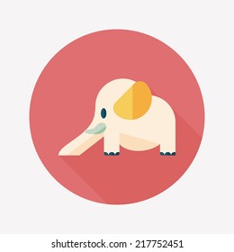 elephant slide flat icon with long shadow,eps10