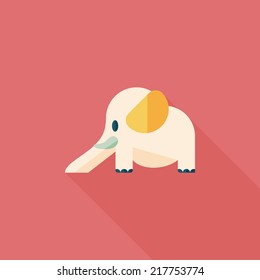 elephant slide flat icon with long shadow,eps10