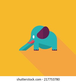 elephant slide flat icon with long shadow,eps10