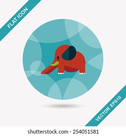 elephant slide flat icon with long shadow,eps10
