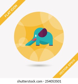 elephant slide flat icon with long shadow,eps10
