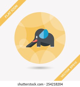 elephant slide flat icon with long shadow,eps10