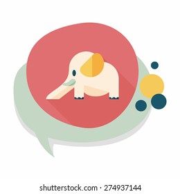 elephant slide flat icon with long shadow,eps10