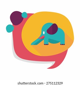 elephant slide flat icon with long shadow,eps10