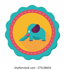 elephant slide flat icon with long shadow,eps10