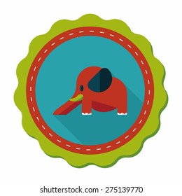 elephant slide flat icon with long shadow,eps10