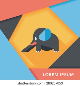 elephant slide flat icon with long shadow,eps10