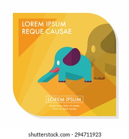 elephant slide flat icon with long shadow,eps10