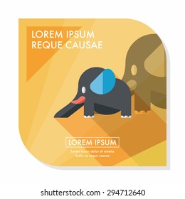 elephant slide flat icon with long shadow,eps10