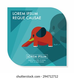 elephant slide flat icon with long shadow,eps10