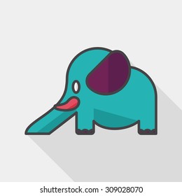 elephant slide flat icon with long shadow,eps10