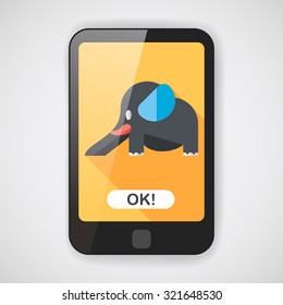 elephant slide flat icon with long shadow,eps10