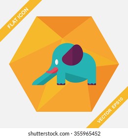 elephant slide flat icon with long shadow,eps10