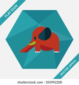 elephant slide flat icon with long shadow,eps10