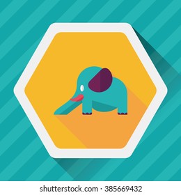 elephant slide flat icon with long shadow,eps10
