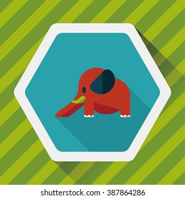 elephant slide flat icon with long shadow,eps10