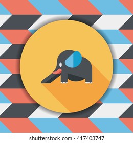 elephant slide flat icon with long shadow,eps10