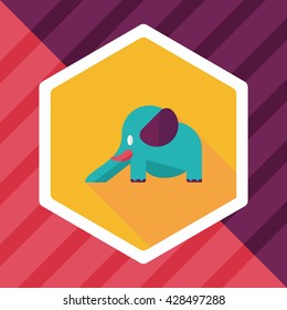 elephant slide flat icon with long shadow,eps10
