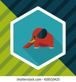 elephant slide flat icon with long shadow,eps10