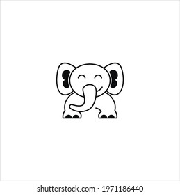 elephant smile logo design vector illustration