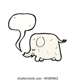 Elefant mit Sprechblase-Cartoon