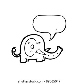 elephant with speech bubble cartoon