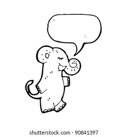 elephant with speech bubble cartoon