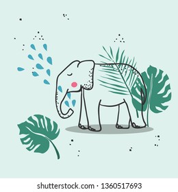 elephant splashing water