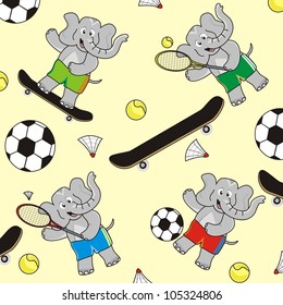 Elephant, sports equipment, background, wallpaper, vector icon