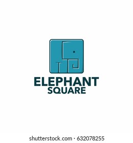Elephant Square Logo Template Design